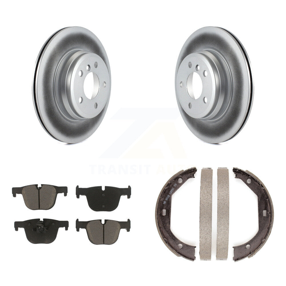 Rear Disc Coated Rotors Ceramic Pads Parking Shoes Kit For BMW 330i xDrive 328i 335i 428i KGC-102972