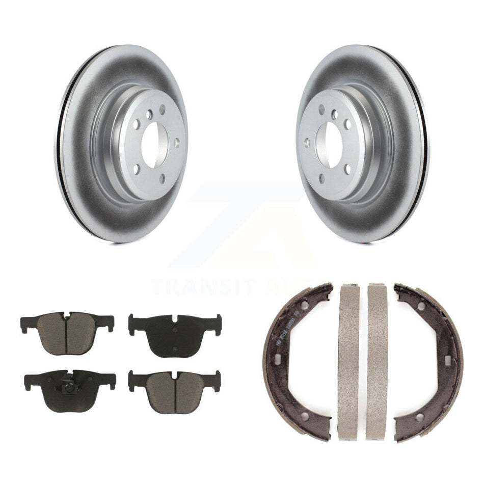 Rear Disc Coated Rotors Ceramic Pads Parking Shoes Kit For BMW 330i xDrive 328i 335i 428i KGC-102972