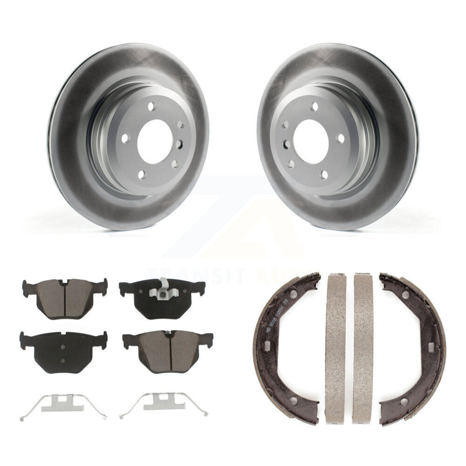 Rear Disc Coated Rotors Ceramic Pads Parking Shoes Kit For BMW X1 335i xDrive 335xi 330i KGC-102973