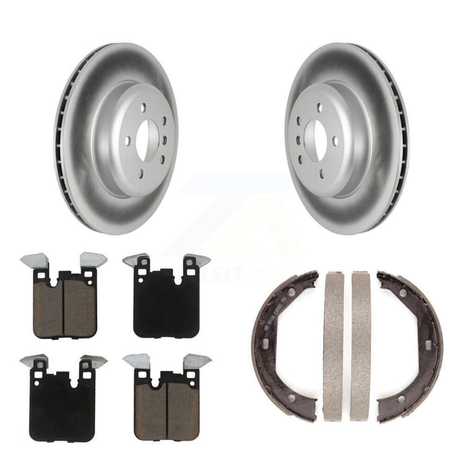 Rear Disc Coated Rotors Ceramic Pads Parking Shoes Kit For BMW 328i xDrive 330i 335i 428i KGC-102974