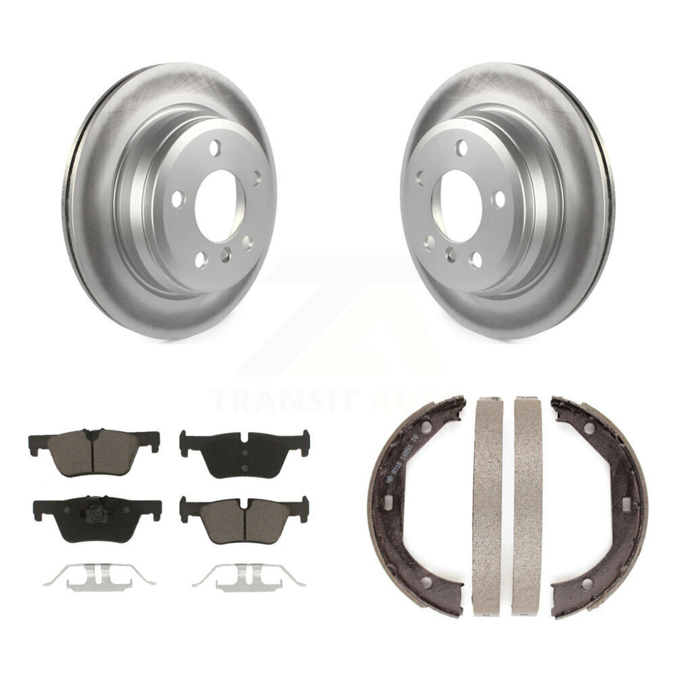 Rear Disc Coated Rotors Ceramic Pads Parking Shoes Kit For BMW 328i xDrive 330i 320i 428i KGC-102980
