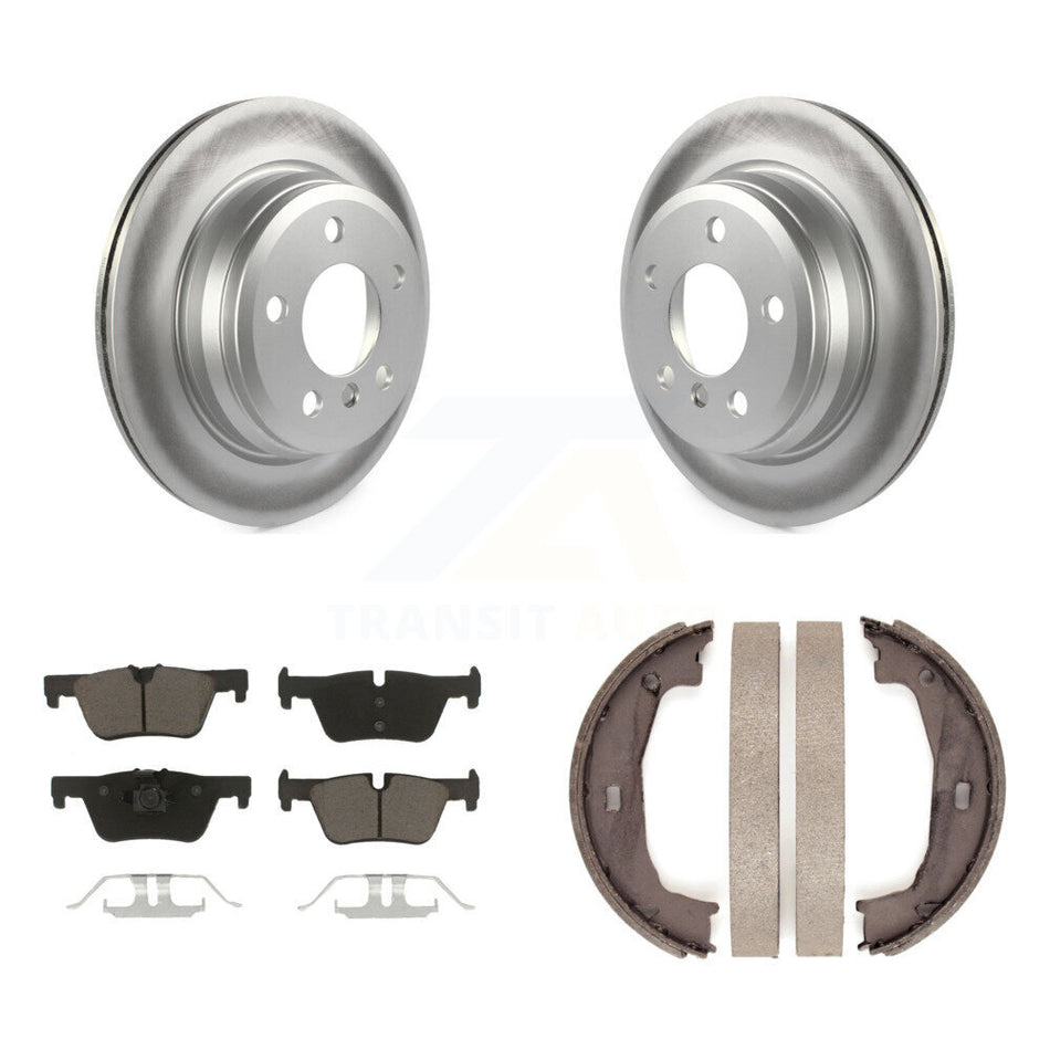 Rear Disc Coated Rotors Ceramic Pads Parking Shoes Kit For BMW 320i xDrive 428i Gran 328i KGC-102988