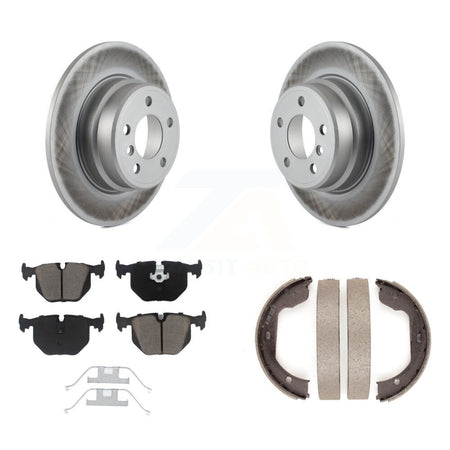 Rear Disc Coated Rotors Ceramic Pads And Parking Brake Shoes Kit For BMW X5 KGC-102997