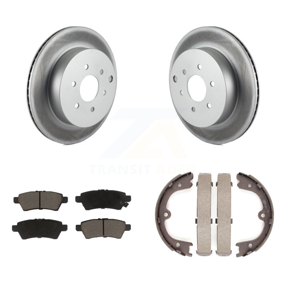 Rear Disc Coated Rotors Ceramic Pads & Parking Shoes Kit For 2005-2012 Nissan Pathfinder KGC-103011