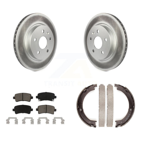 Rear Disc Coated Rotors Ceramic Pads And Parking Brake Shoes Kit For Cadillac XTS KGC-103016
