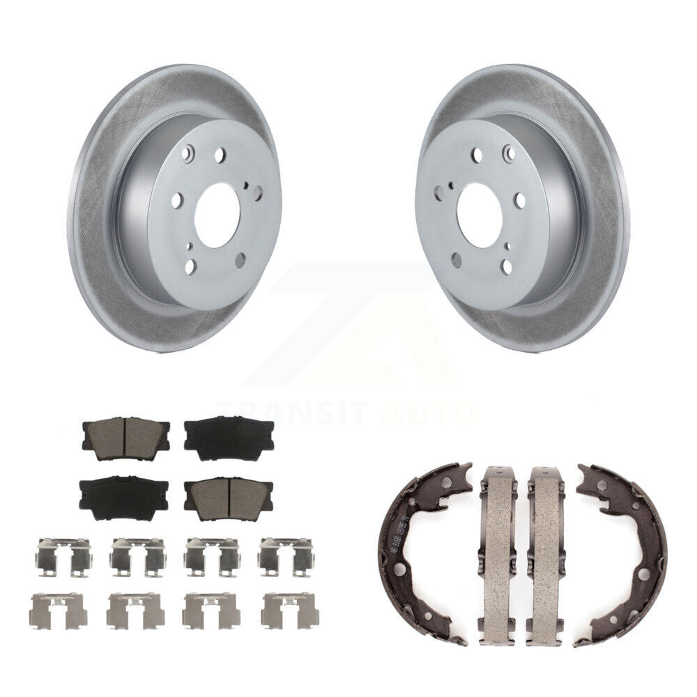 Rear Disc Coated Rotors Ceramic Pads And Parking Shoes Kit For Toyota Matrix Pontiac Vibe KGC-103020