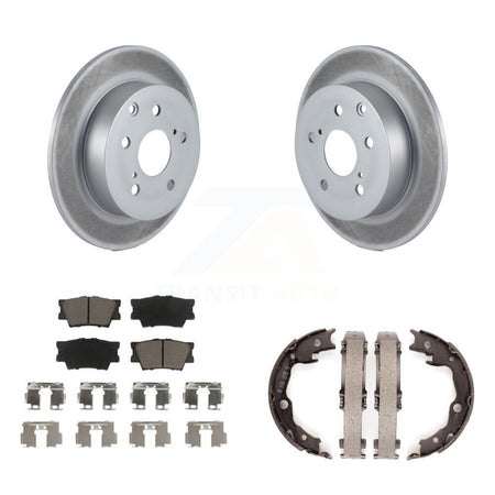 Rear Disc Coated Rotors Ceramic Pads And Parking Shoes Kit For Toyota Matrix Pontiac Vibe KGC-103020