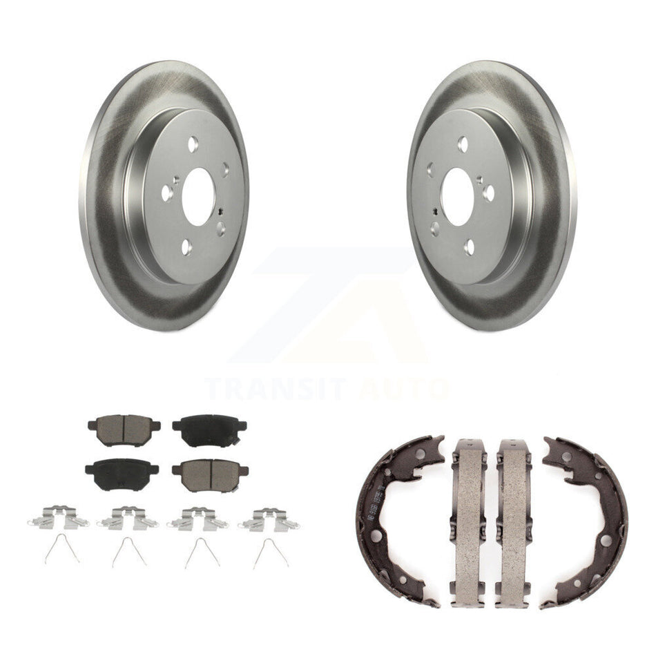 Rear Disc Coated Rotors Ceramic Pads And Parking Shoes Kit For Toyota Matrix Pontiac Vibe KGC-103021