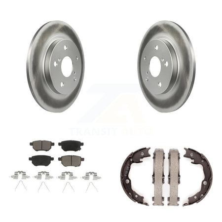 Rear Disc Coated Rotors Ceramic Pads And Parking Shoes Kit For Toyota Matrix Pontiac Vibe KGC-103022