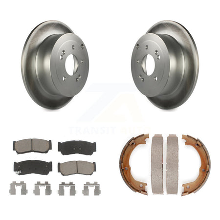 Rear Disc Coated Rotors Ceramic Pads And Parking Shoes Kit For 2007-2009 Hyundai Santa Fe KGC-103028