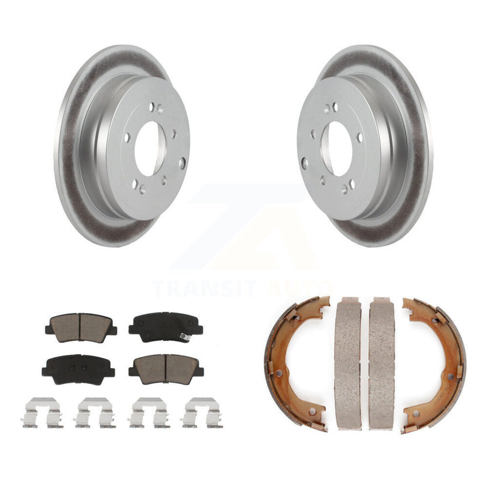 Rear Disc Coated Rotors Ceramic Pads Parking Brake Shoes Kit For Kia Amanti Hyundai Azera KGC-103029