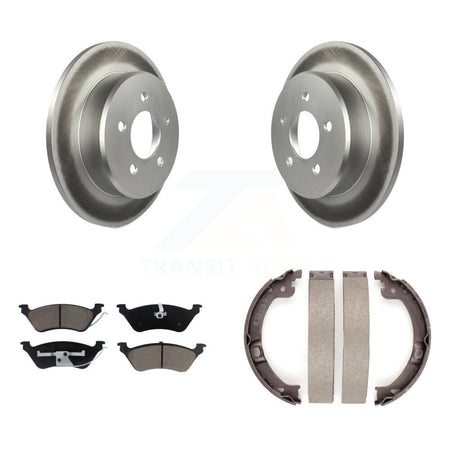 Rear Disc Coated Rotors Ceramic Pads Parking Shoes Kit For Dodge Grand Caravan Chrysler & KGC-103049