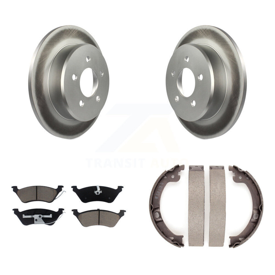 Rear Disc Coated Rotors Ceramic Pads Parking Shoes Kit For Dodge Grand Caravan Chrysler & KGC-103049