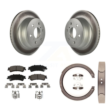 Rear Disc Coated Rotors Ceramic Pads Parking Brake Shoes Kit For GMC Sierra 1500 Classic KGC-103062