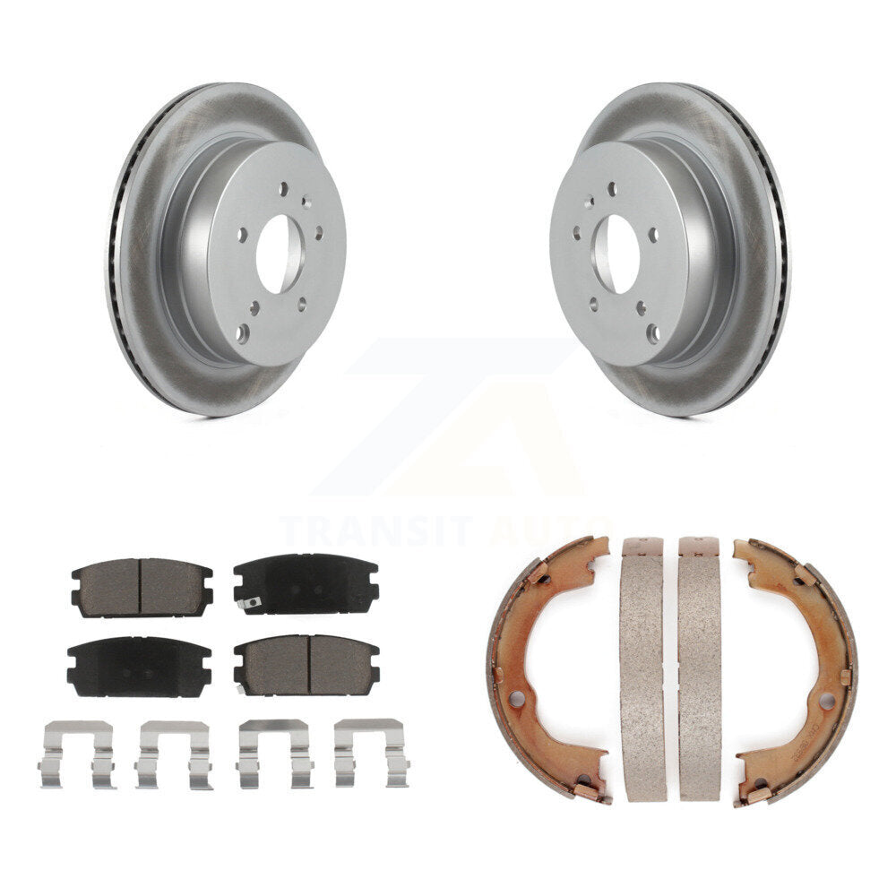 Rear Disc Coated Rotors Ceramic Pads Parking Shoes Kit For Chevrolet Equinox Pontiac Vue KGC-103074