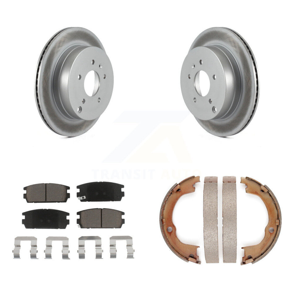 Rear Disc Coated Rotors Ceramic Pads Parking Shoes Kit For Chevrolet Equinox Pontiac Vue KGC-103074
