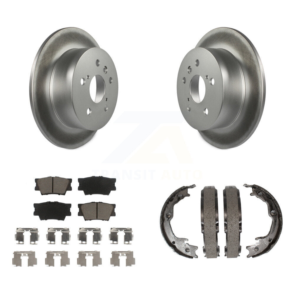 Rear Disc Coated Rotors Ceramic Pads Parking Brake Shoes Kit For Toyota Camry Lexus ES350 KGC-103101