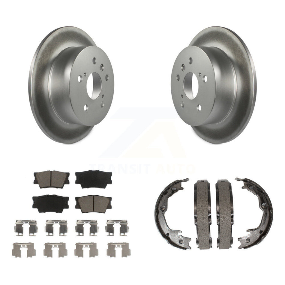 Rear Disc Coated Rotors Ceramic Pads Parking Brake Shoes Kit For Toyota Camry Lexus ES350 KGC-103101