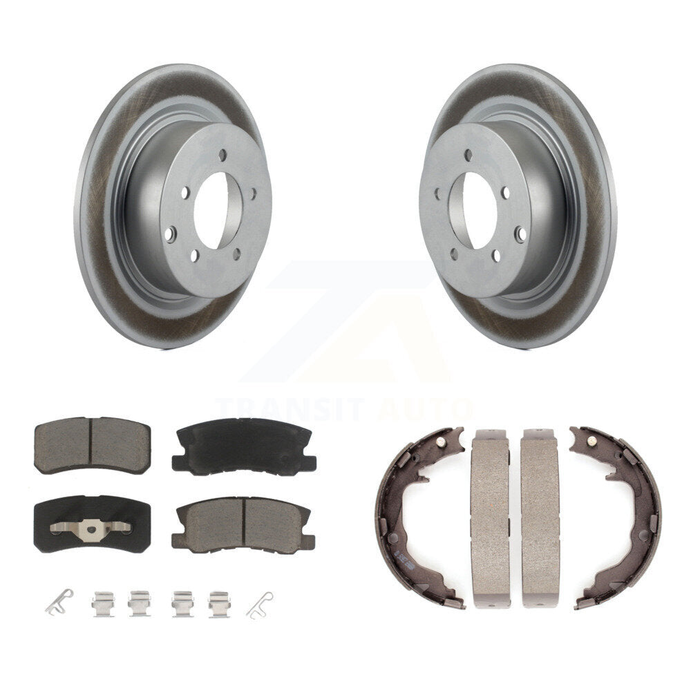 Rear Disc Coated Rotors Ceramic Pads Parking Shoes Kit For Jeep Mitsubishi Patriot Lancer KGC-103102