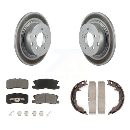 Rear Disc Coated Rotors Ceramic Pads Parking Shoes Kit For Jeep Mitsubishi Patriot Lancer KGC-103102