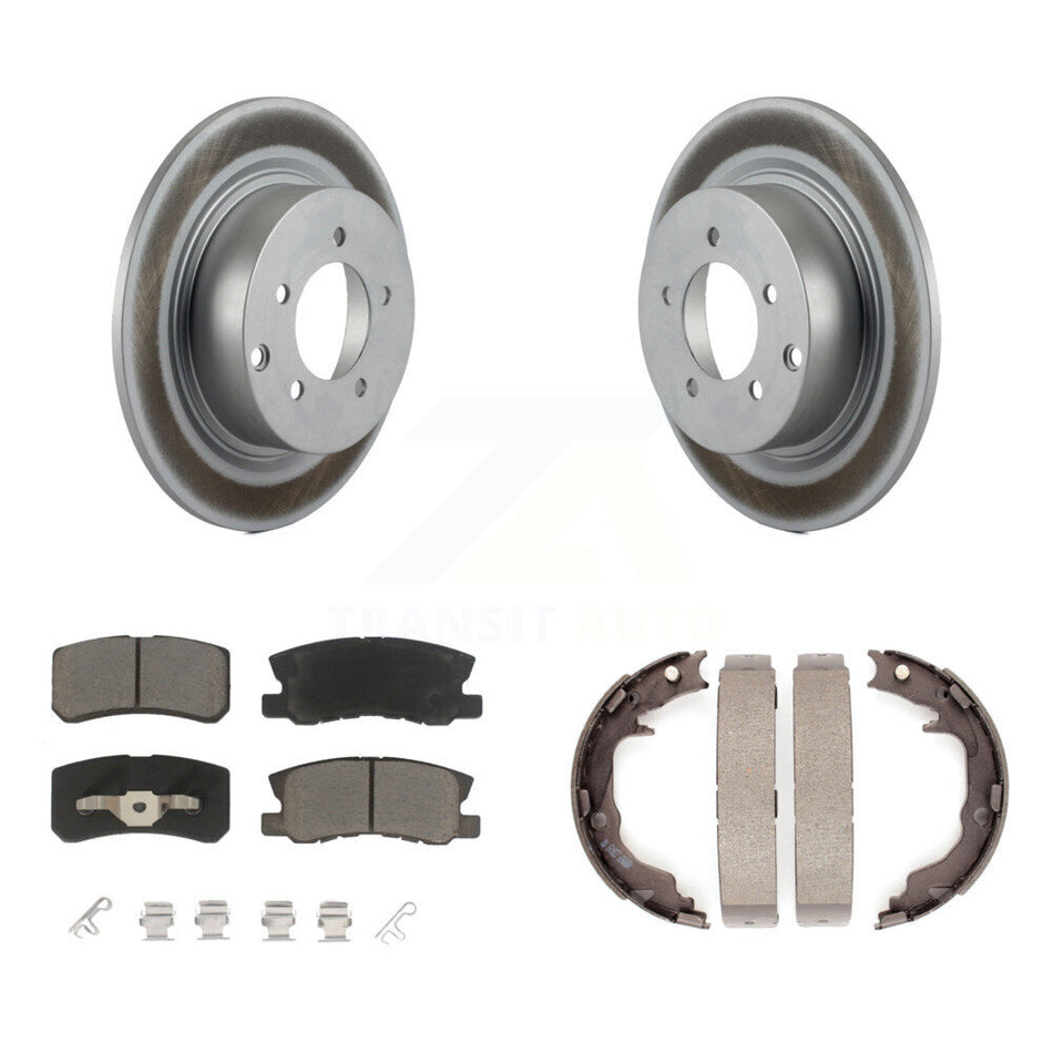 Rear Disc Coated Rotors Ceramic Pads Parking Shoes Kit For Jeep Mitsubishi Patriot Lancer KGC-103102