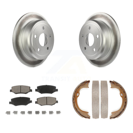 Rear Disc Coated Rotors Ceramic Pads And Parking Brake Shoes Kit For Jeep Wrangler JK KGC-103121