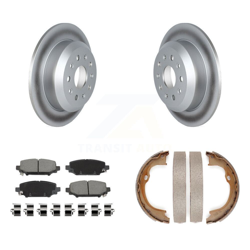 Rear Disc Coated Rotors Ceramic Pads Parking Shoes Kit For 2018-2020 Jeep Wrangler Sport KGC-103122