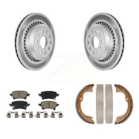 Rear Disc Coated Rotors Ceramic Pads Parking Brake Shoes Kit For Jeep Wrangler Gladiator KGC-103124