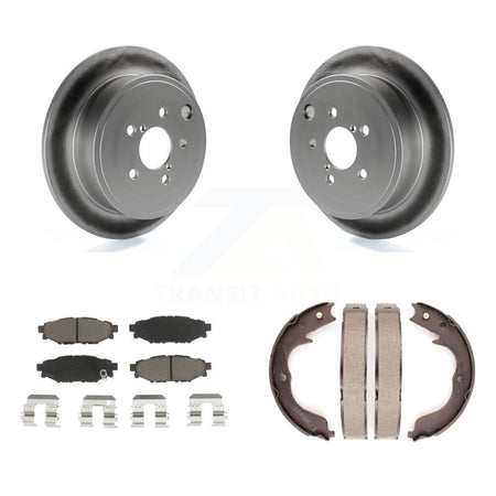 Rear Disc Coated Rotors Ceramic Pads Parking Shoes Kit For Subaru Impreza Forester Legacy KGC-103133