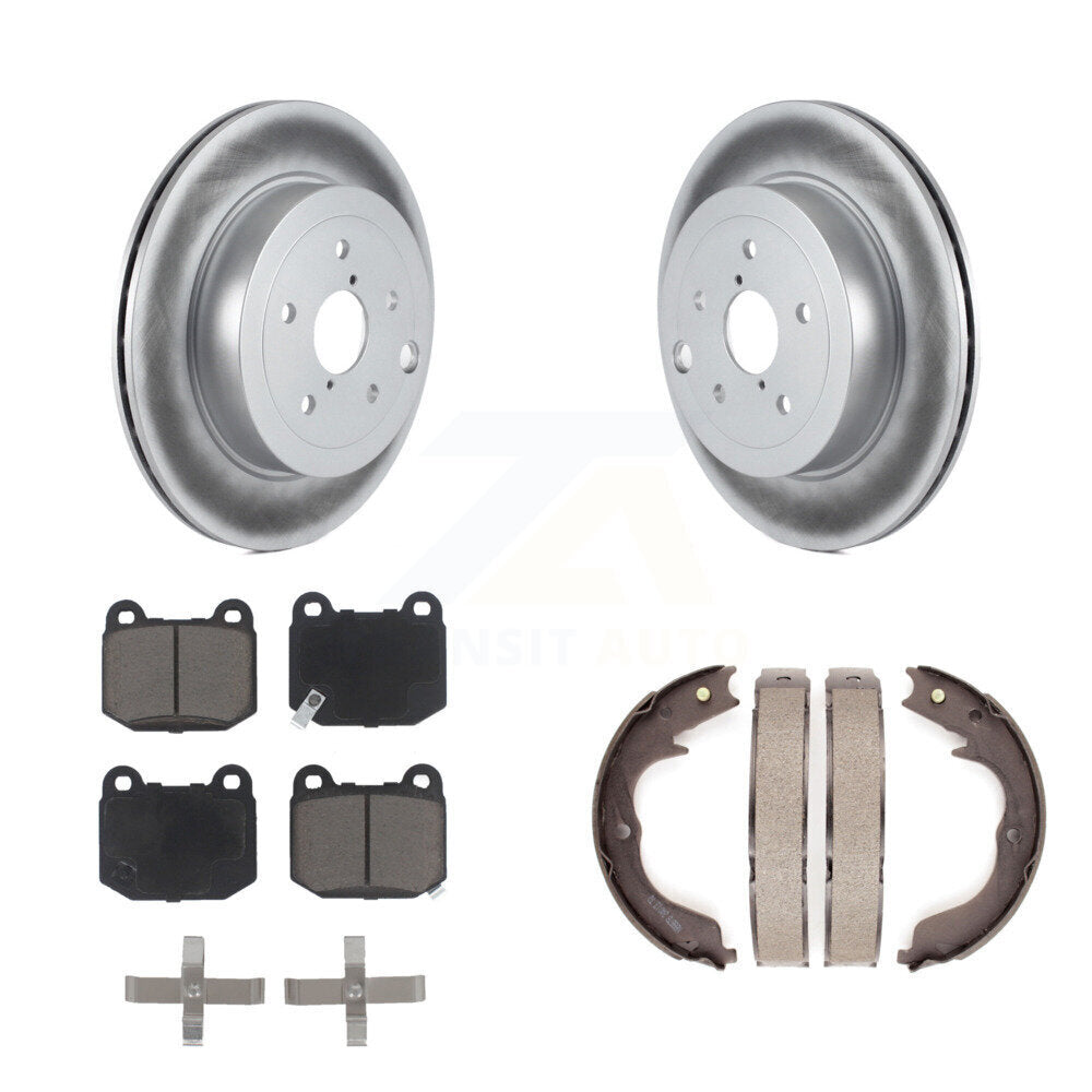 Rear Disc Coated Rotors Ceramic Pads And Parking Brake Shoes Kit For Subaru Impreza KGC-103134