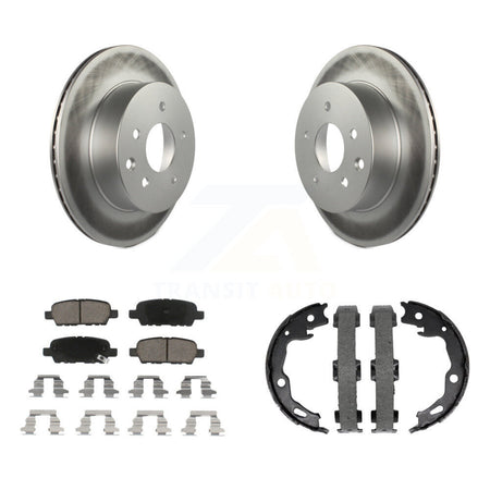 Rear Disc Coated Rotors Ceramic Pads And Parking Shoes Kit For Nissan Rogue Sport Qashqai KGC-103143