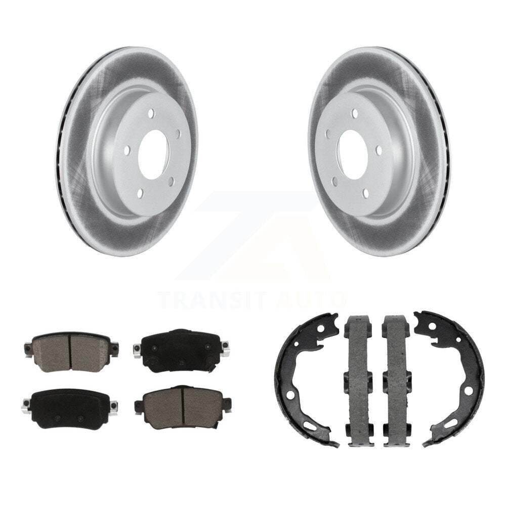 Rear Disc Coated Rotors Ceramic Pads And Parking Shoes Kit For Nissan Rogue Sport Qashqai KGC-103144