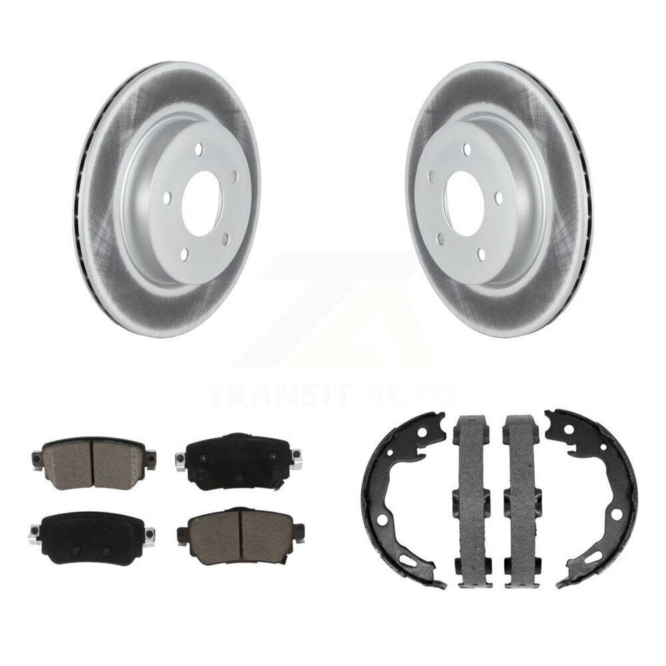 Rear Disc Coated Rotors Ceramic Pads And Parking Shoes Kit For Nissan Rogue Sport Qashqai KGC-103144