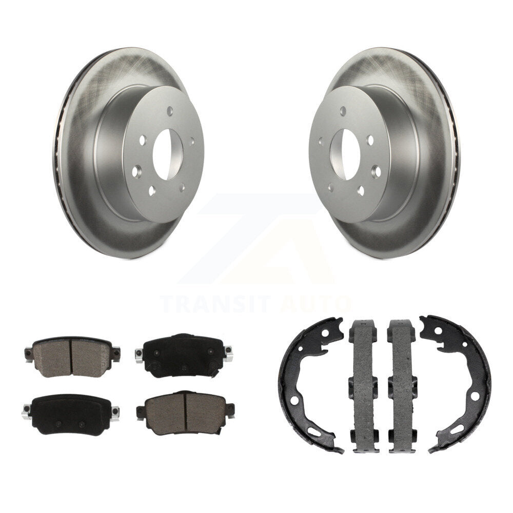 Rear Disc Coated Rotors Ceramic Pads And Parking Shoes Kit For 2019 Nissan Rogue Sport S KGC-103145