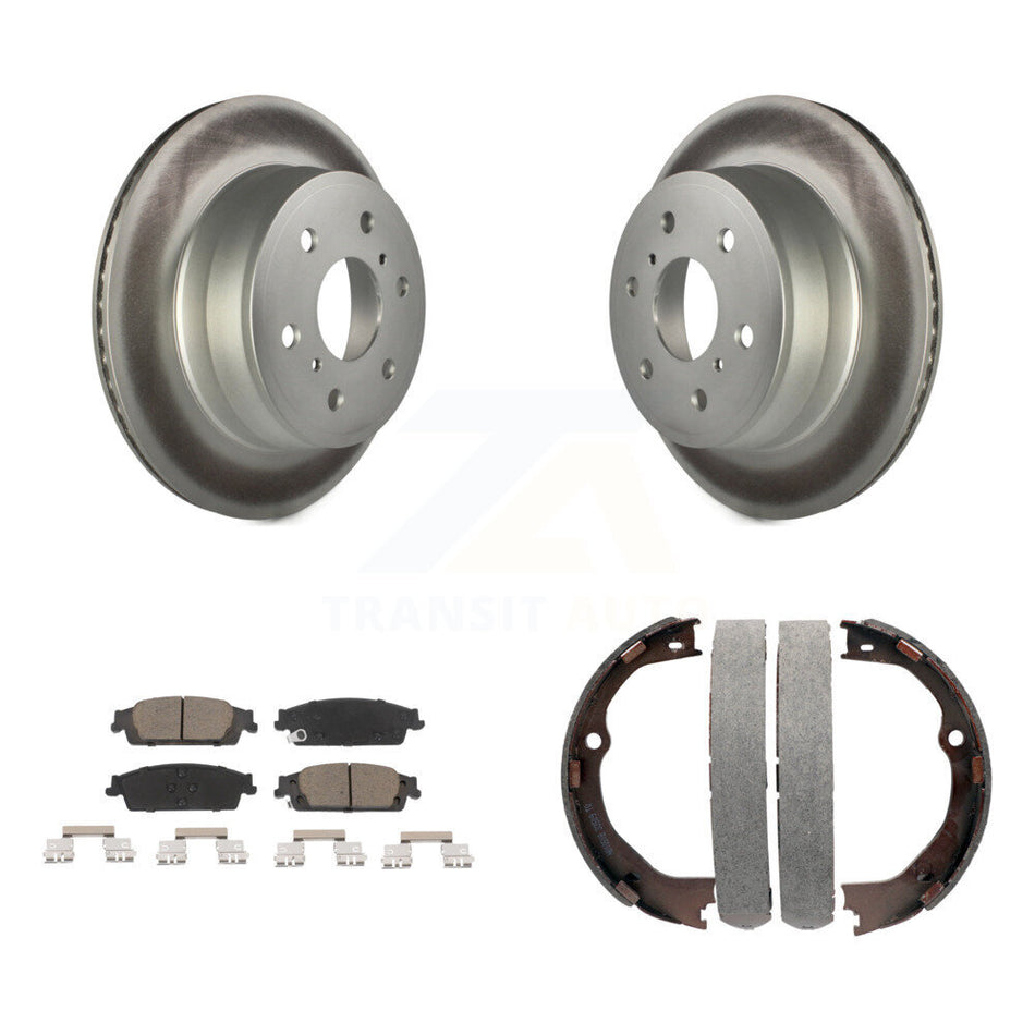 Rear Disc Coated Rotors Ceramic Pads & Parking Shoes Kit For GMC Chevrolet Sierra 1500 LD KGC-103157