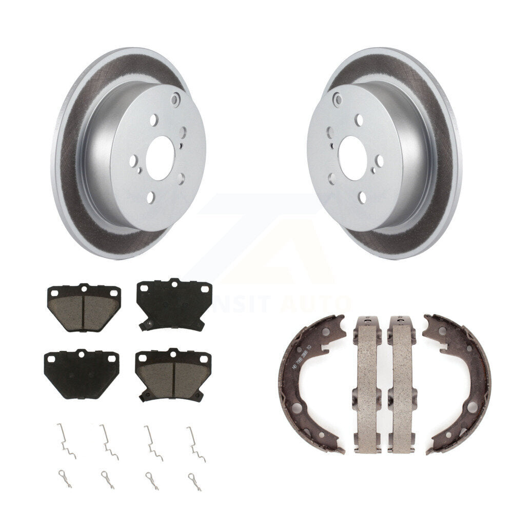 Rear Disc Coated Rotors Ceramic Pads Parking Shoes Kit For Toyota Matrix Corolla Pontiac KGC-103167