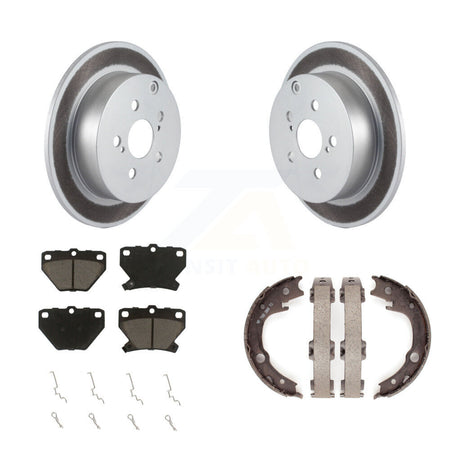 Rear Disc Coated Rotors Ceramic Pads Parking Shoes Kit For Toyota Matrix Corolla Pontiac KGC-103167