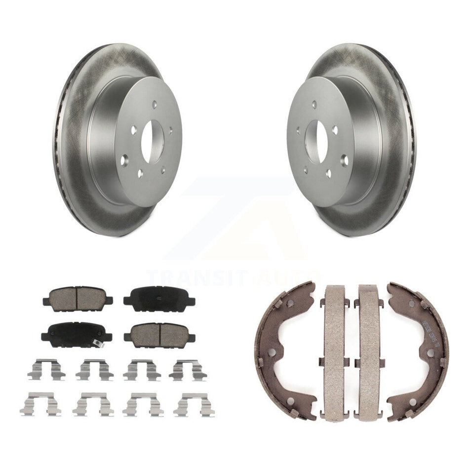 Rear Disc Coated Rotors Ceramic Pads & Parking Shoes Kit For 2003-2005 INFINITI FX35 FX45 KGC-103173