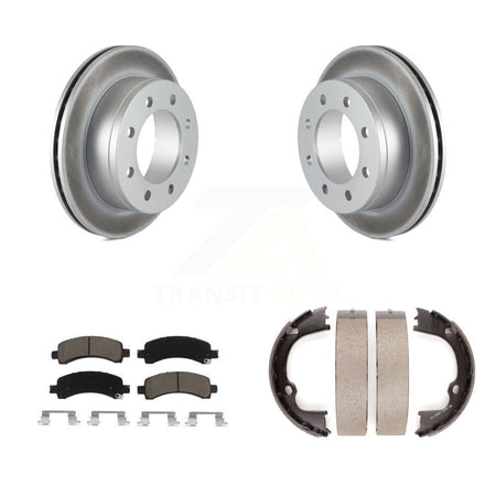 Rear Disc Coated Rotors Ceramic Pads Parking Shoes Kit For Chevrolet GMC Savana 2500 3500 KGC-103180