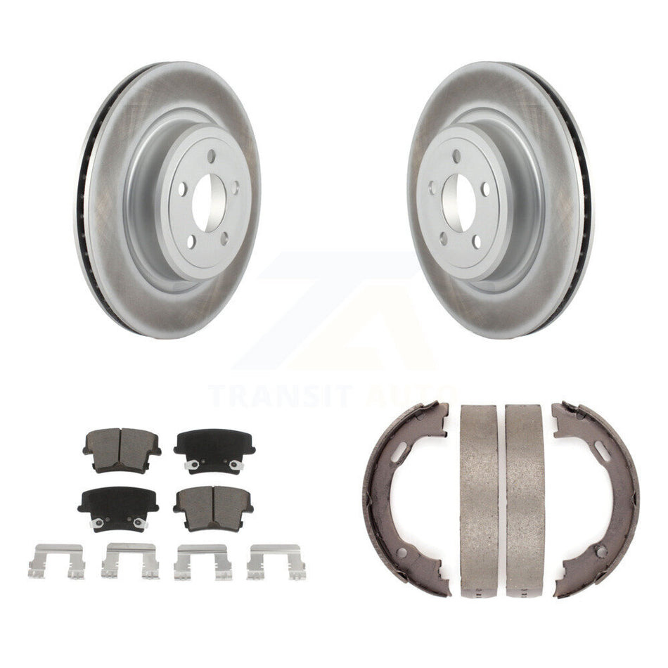 Rear Disc Coated Rotors Ceramic Pads And Parking Brake Shoes Kit For Dodge Charger Magnum KGC-103206