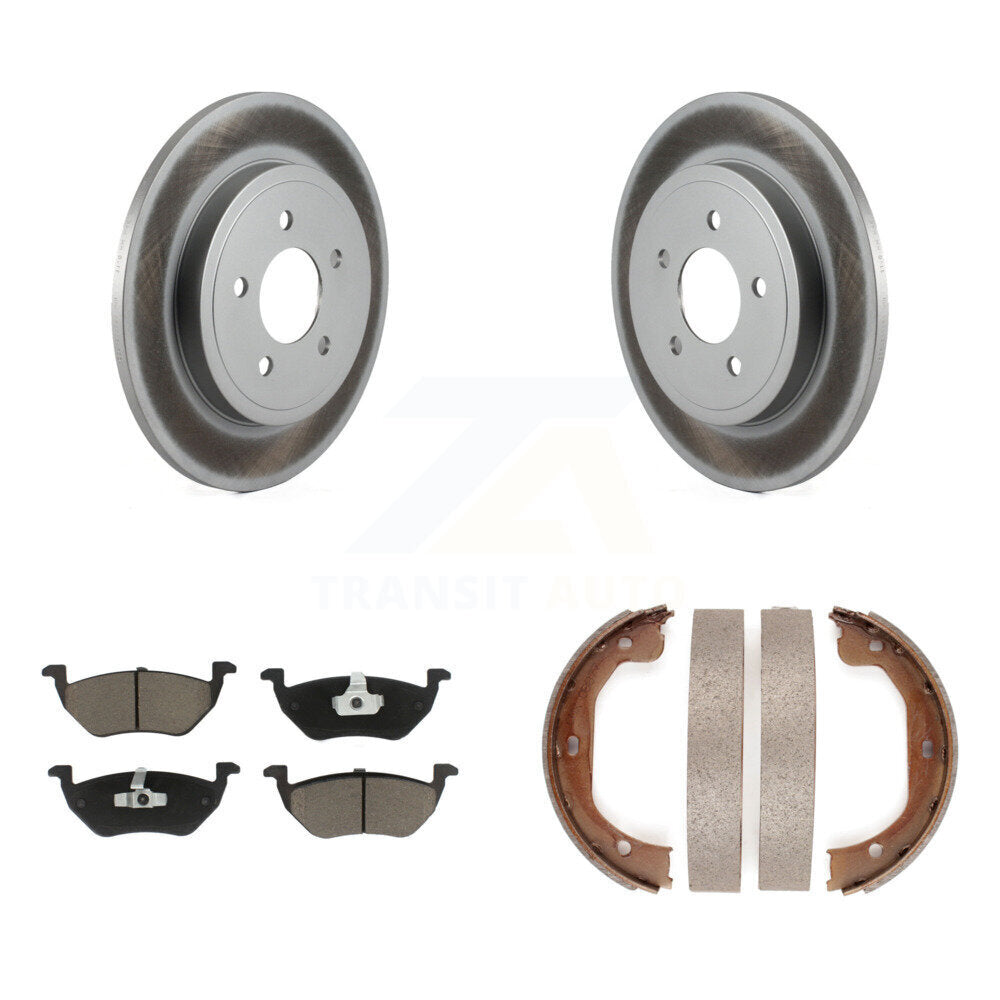Rear Disc Coated Rotors Ceramic Pads And Parking Shoes Kit For Ford Escape Mazda Tribute KGC-103213