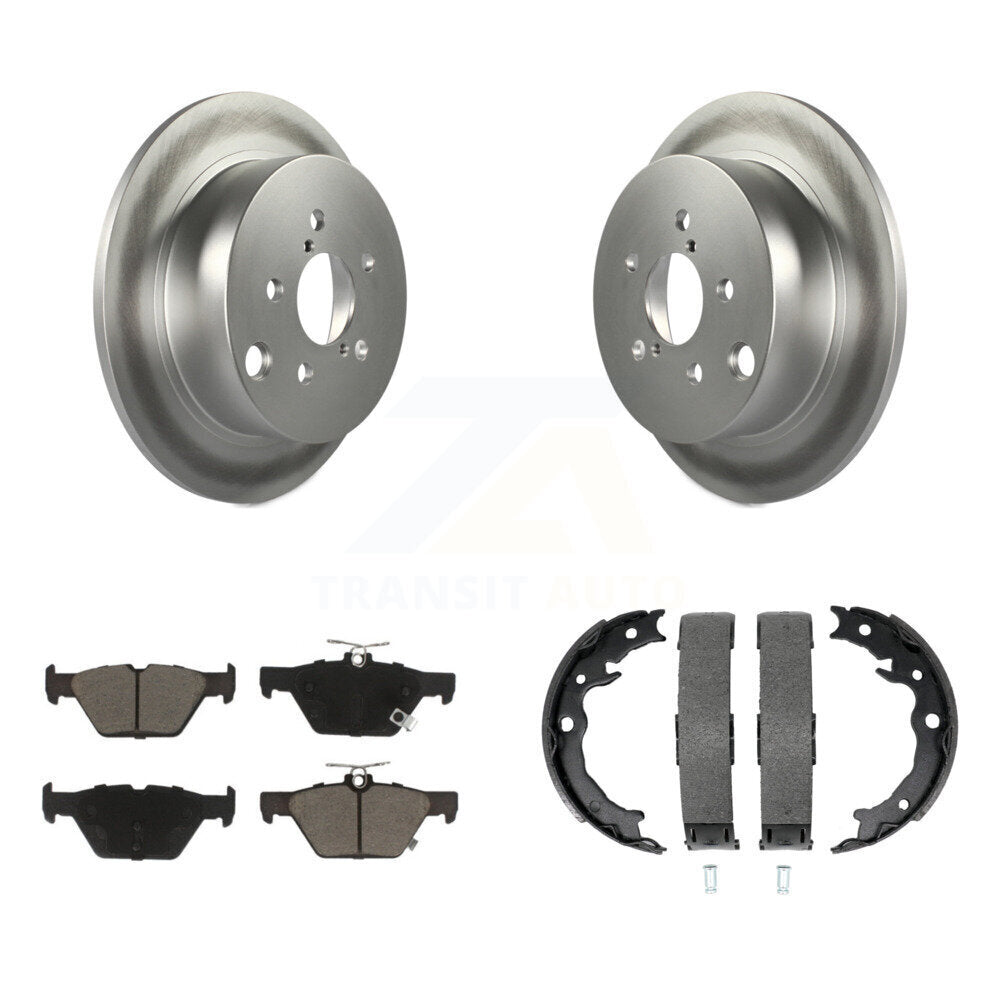 Rear Disc Coated Rotors Ceramic Pads And Parking Brake Shoes Kit For Subaru Crosstrek KGC-103216