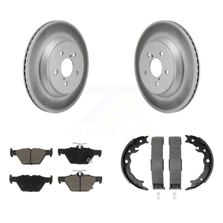 Rear Disc Coated Rotors Ceramic Pads And Parking Brake Shoes Kit For Subaru Crosstrek KGC-103217