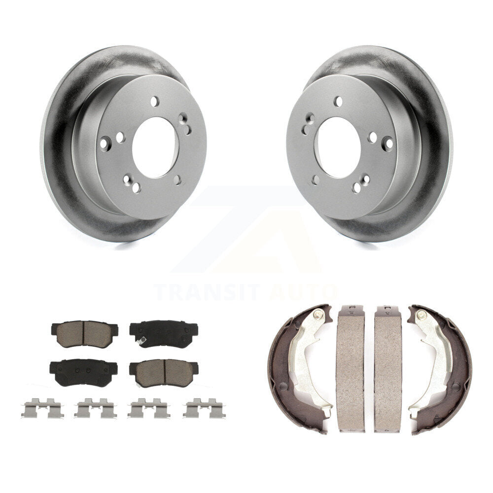 Rear Disc Coated Rotors Ceramic Pads Parking Shoes Kit For Hyundai Sonata XG350 Kia XG300 KGC-103219