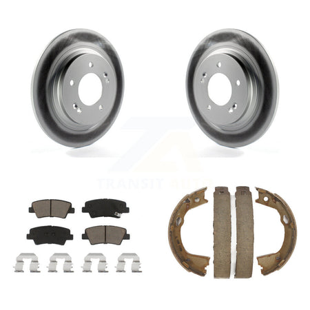 Rear Disc Coated Rotors Ceramic Pads And Parking Brake Shoes Kit For Hyundai Sonata Azera KGC-103224