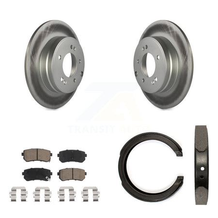 Rear Disc Coated Rotors Ceramic Pads And Parking Brake Shoes Kit For Kia Optima KGC-103225