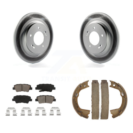 Rear Disc Coated Rotors Ceramic Pads And Parking Brake Shoes Kit For Kia Optima KGC-103228