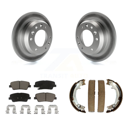 Rear Disc Coated Rotors Ceramic Pads & Parking Shoes Kit For Kia Sedona Hyundai Entourage KGC-103231