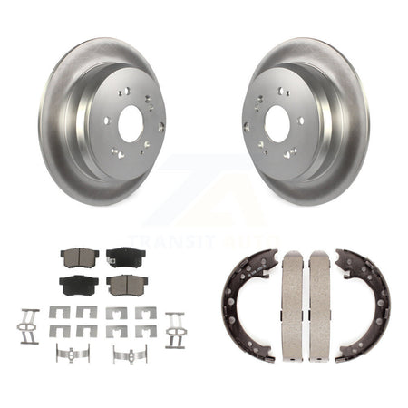 Rear Disc Coated Rotors Ceramic Pads And Parking Brake Shoes Kit For Acura RDX KGC-103234