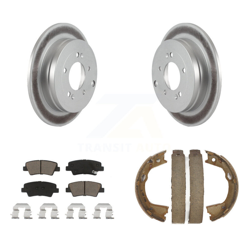 Rear Disc Coated Rotors Ceramic Pads Parking Shoes Kit For 2010 Hyundai Azera To 07 06 09 KGC-103236